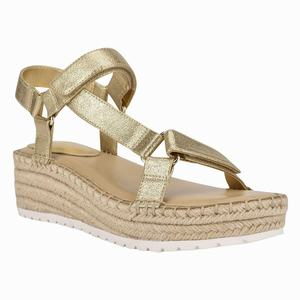 Nine West Glampin Espadrille Sleehak Sandalen Goud Nederland | QSL-283096